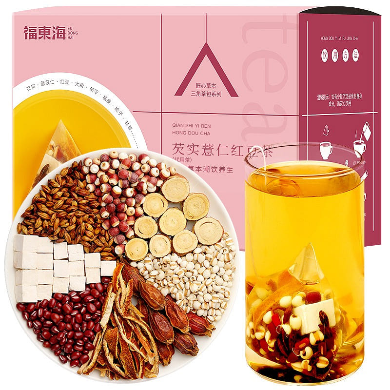 Fudonghai red bean Coix seed Gorgon tea tea soup golden yellow 110g/ box 110 g