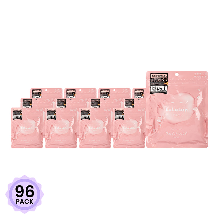 Lululun Pink Moisturizing Face Mask 7pc 1 box*96 pack