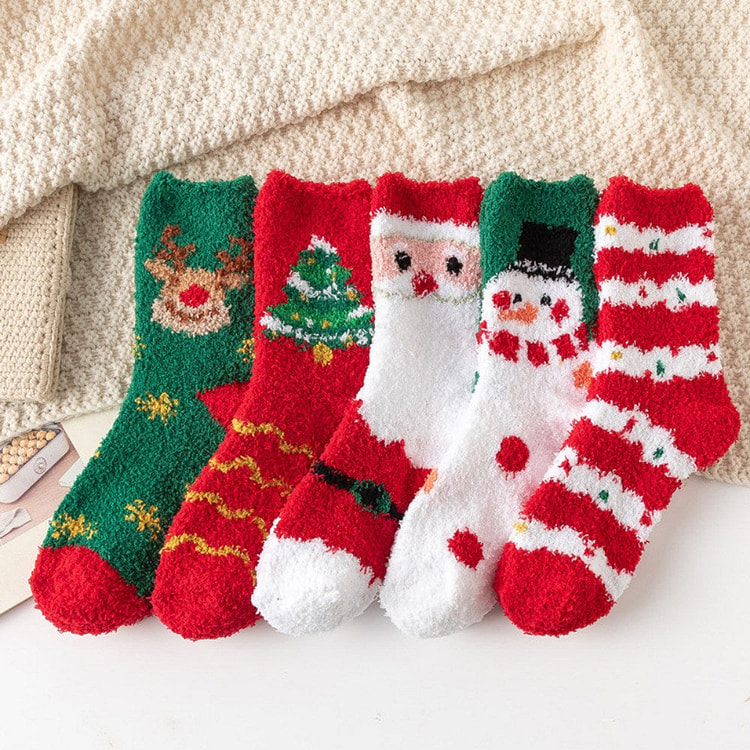 Jade Shoe Christmas Santa Sleep Socks 5p