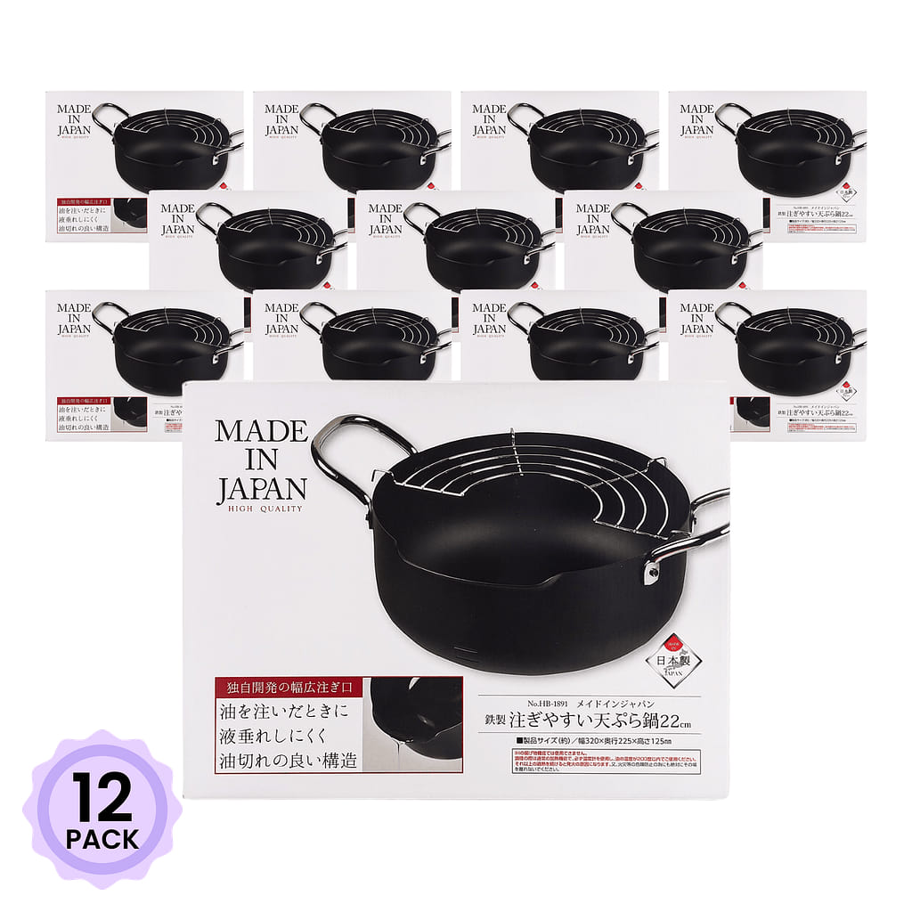 Pearl Metal Japan Iron Tempura Pan 22cm 1 count*12 pack