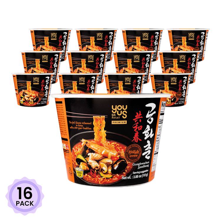 GS 25 YOUUS GONGHWACHUN Samseon Jjambbong(cup) 3.88 盎司*16 包