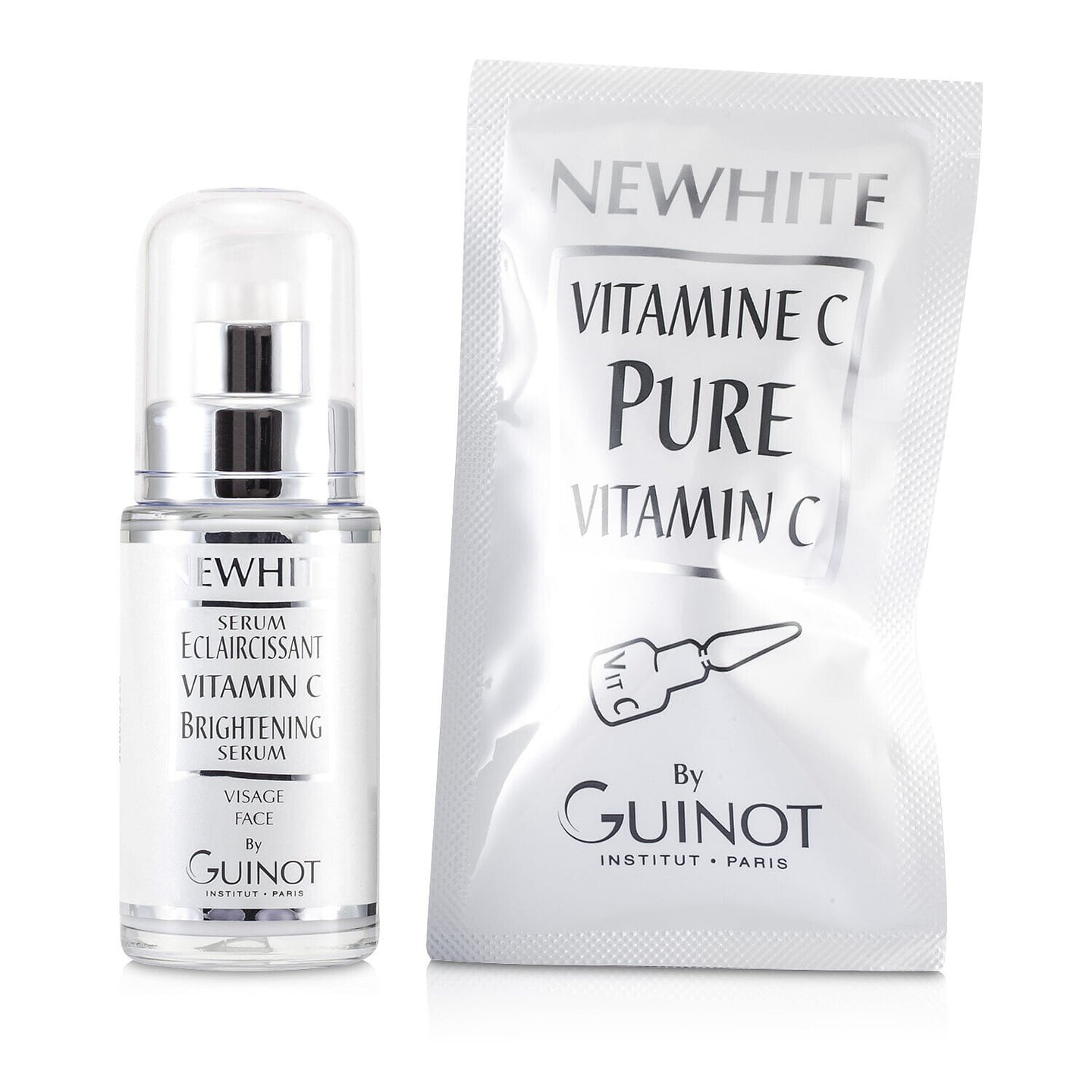 Guinot Newhite Vitamin C Brightening Serum (Brightening Serum 23.5ml/0.8oz + Pure Vitamin C 1.5g/0.05oz) 2pcs 2 each