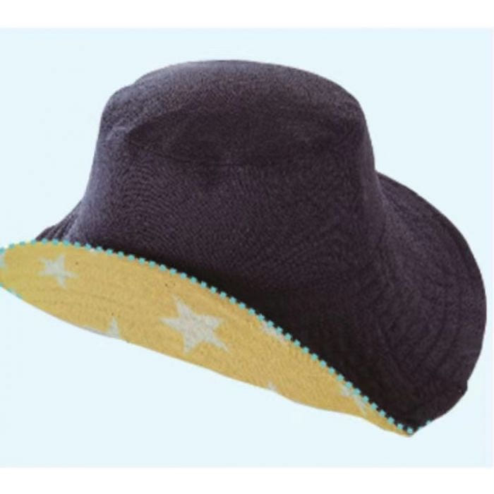 NEEDS UV CUT Kids Hat Navy & Yellow 1 each