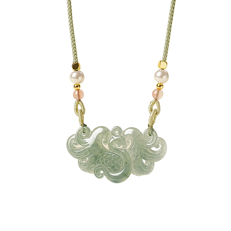 Jade And Jade Necklace Phoenix Pendant 24 * 43mm 1 box