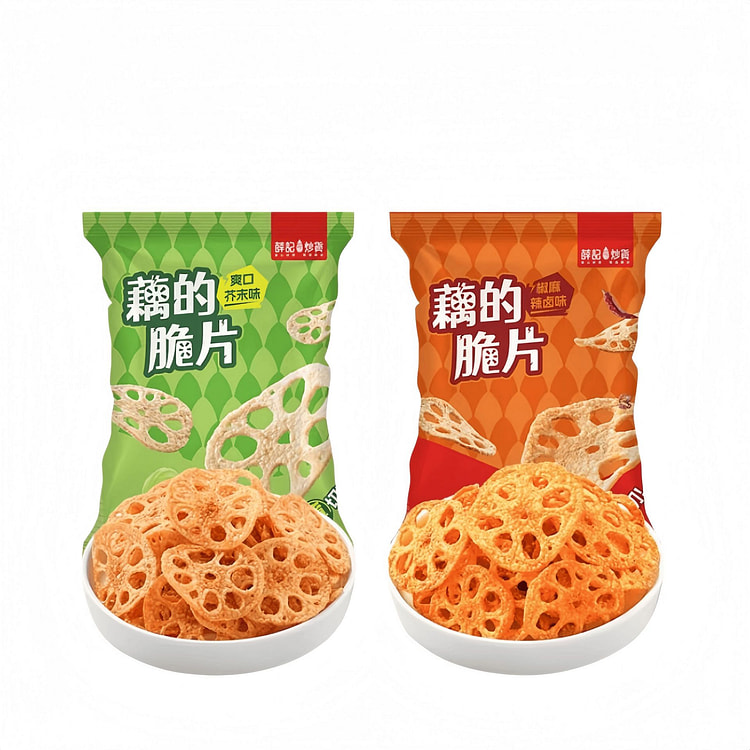 薛记炒货藕的脆片爽口芥末味椒麻辣卤味30g*2包 60 克