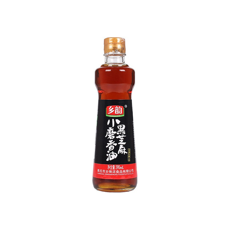 河南乡味浓石磨纯黑芝麻香油 390ml 1 瓶