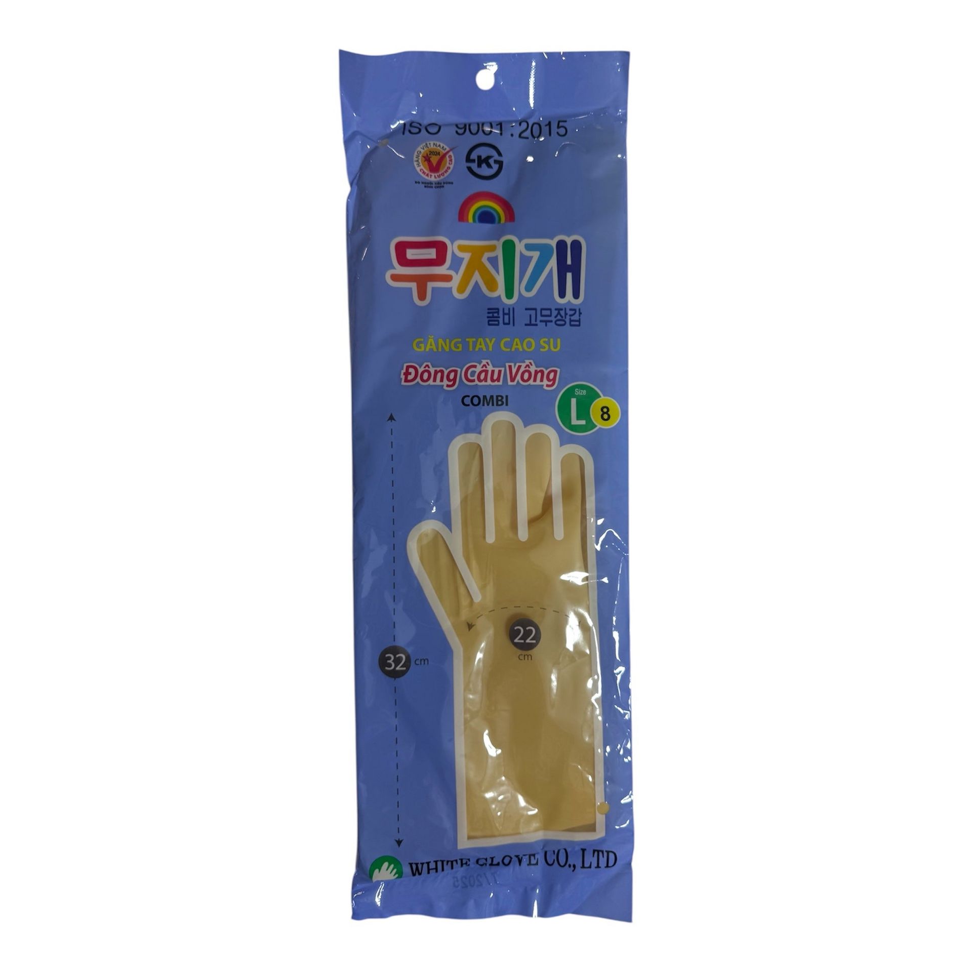 Rainbow Combi Rubber Gloves Gang Tay Cao Su Size L 1 each