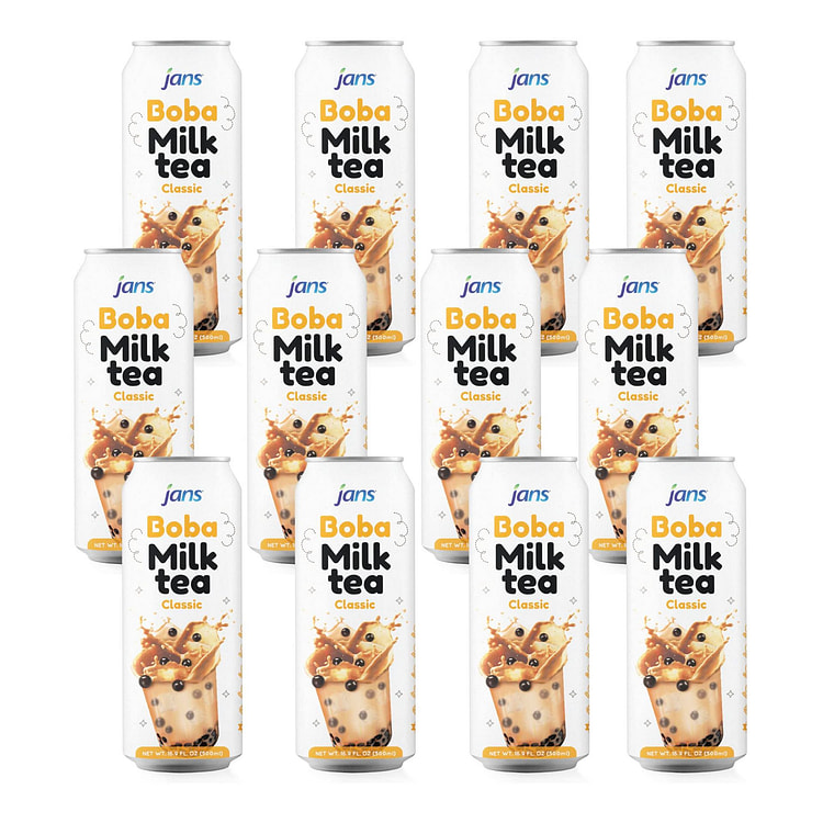 Jans Boba Milk Tea Original 16.9 fl oz Pack of 12 16.9 fl.oz*12 pack