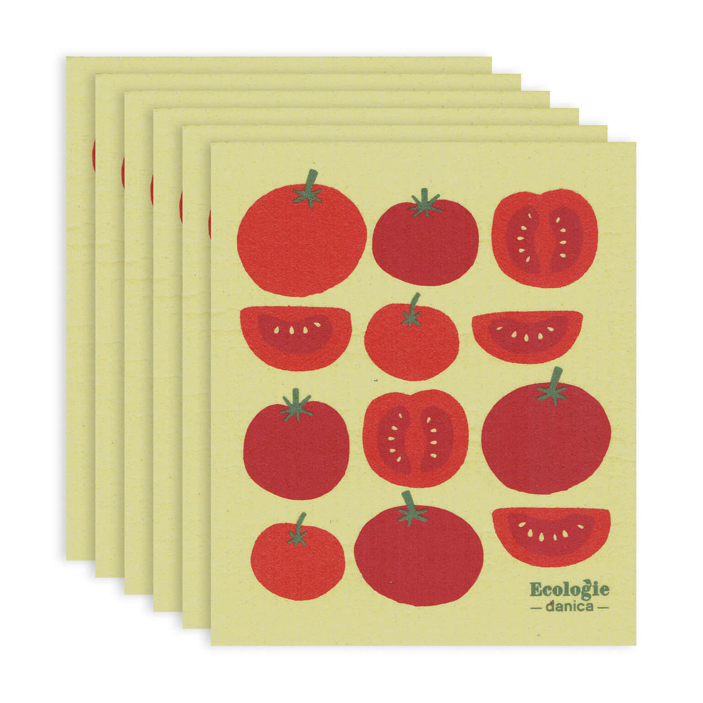 Now Designs Ecologie Swedish Sponge Cloth (Pack of 6) – Tomato 6 count