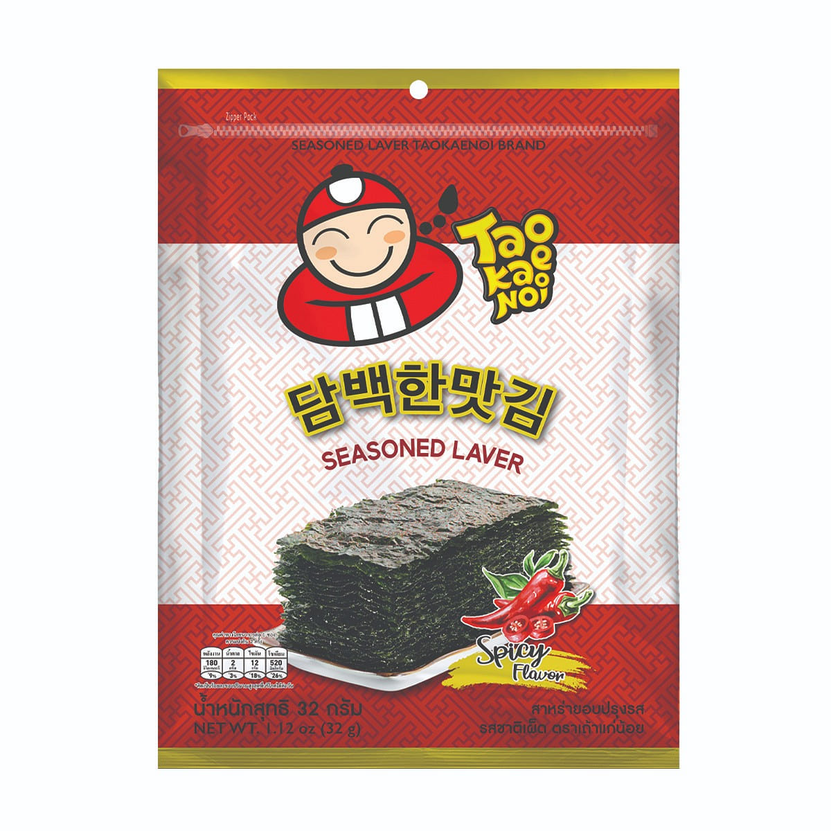 Big Sheet Roasted Seaweed Spicy Flavor 32 g