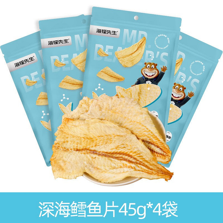 烤深海鳕鱼片45g*4海鲜零食即食小鱼干孕妇零食 180 克