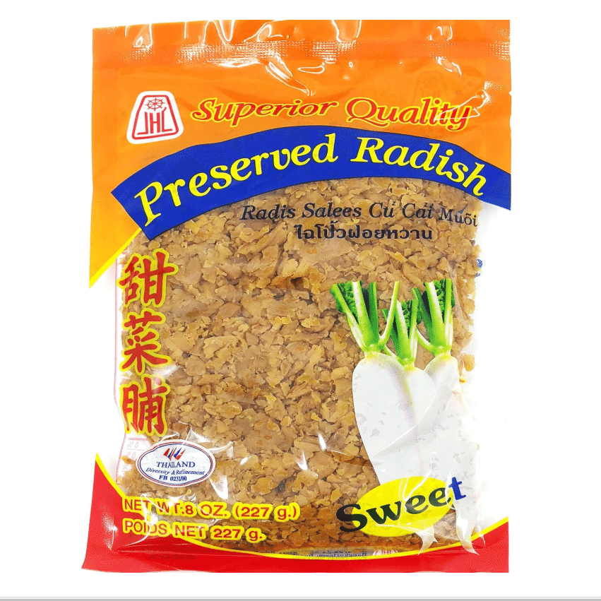 JHC CHOPPED/ MINCED SWEET Preserved Radish/Turnip 8 oz