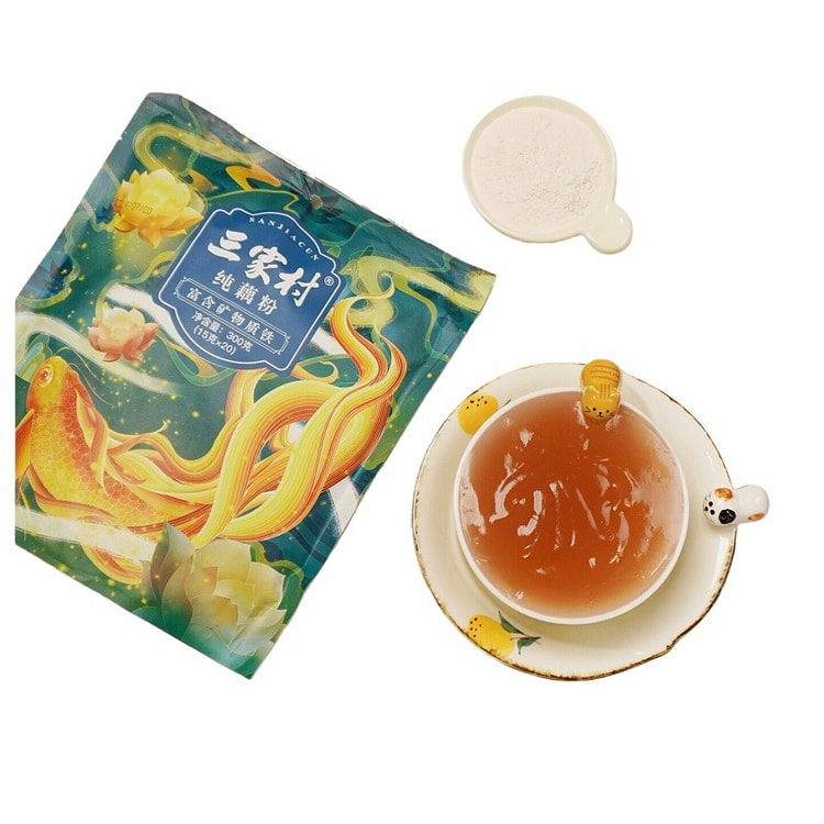 三家村 无糖纯莲藕粉 西湖正品养胃营养早餐 300 克