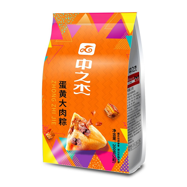 中之杰蜜枣豆沙大黄米粽子新鲜糯米白米粽子200g