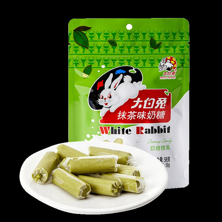 White rabbit matcha-flavored toffee