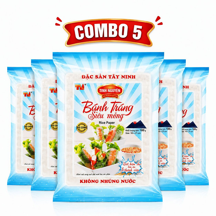 COMBO 5 Tay Ninh Ultra-Thin Rice Paper - 200gr 1 each