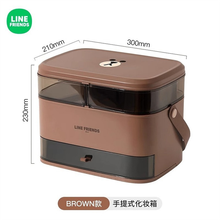 化妆品收纳防尘桌面置物盒 布朗熊款 大号 1个装