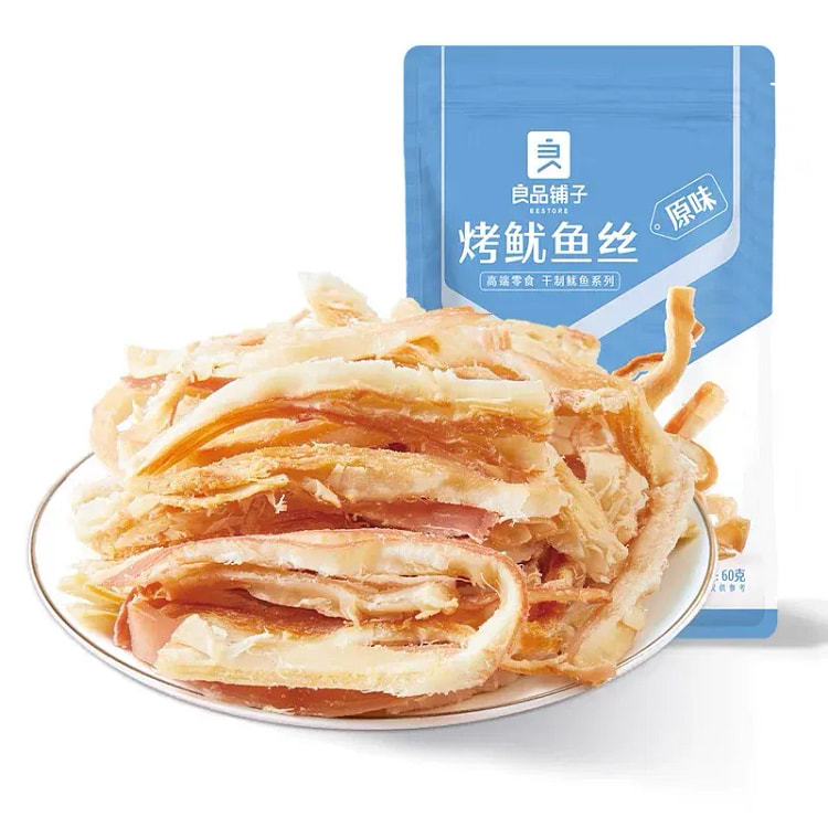 良品铺子手撕碳烤鱿鱼丝60g*1袋 海味小吃零食