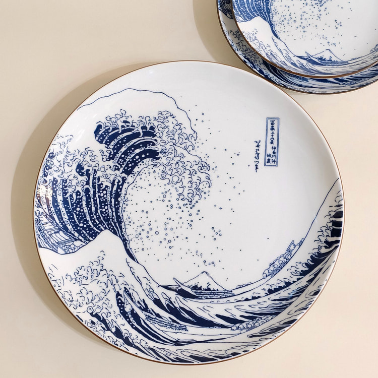 Japan Large Round Plate - Kanagawa 1 count