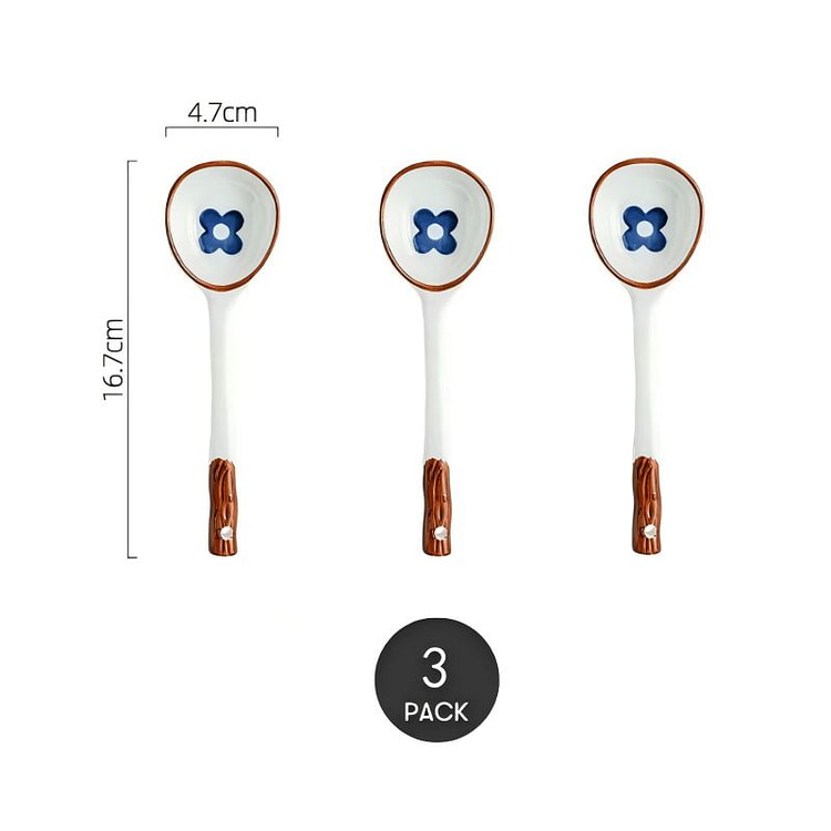 KAWASIMAYA Ink-Blue Series Small Ceramic Spoon *3 1 each