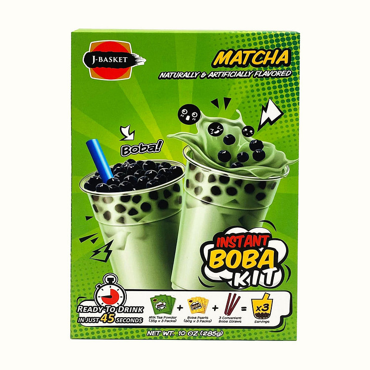 J篮抹茶珍珠奶茶套装