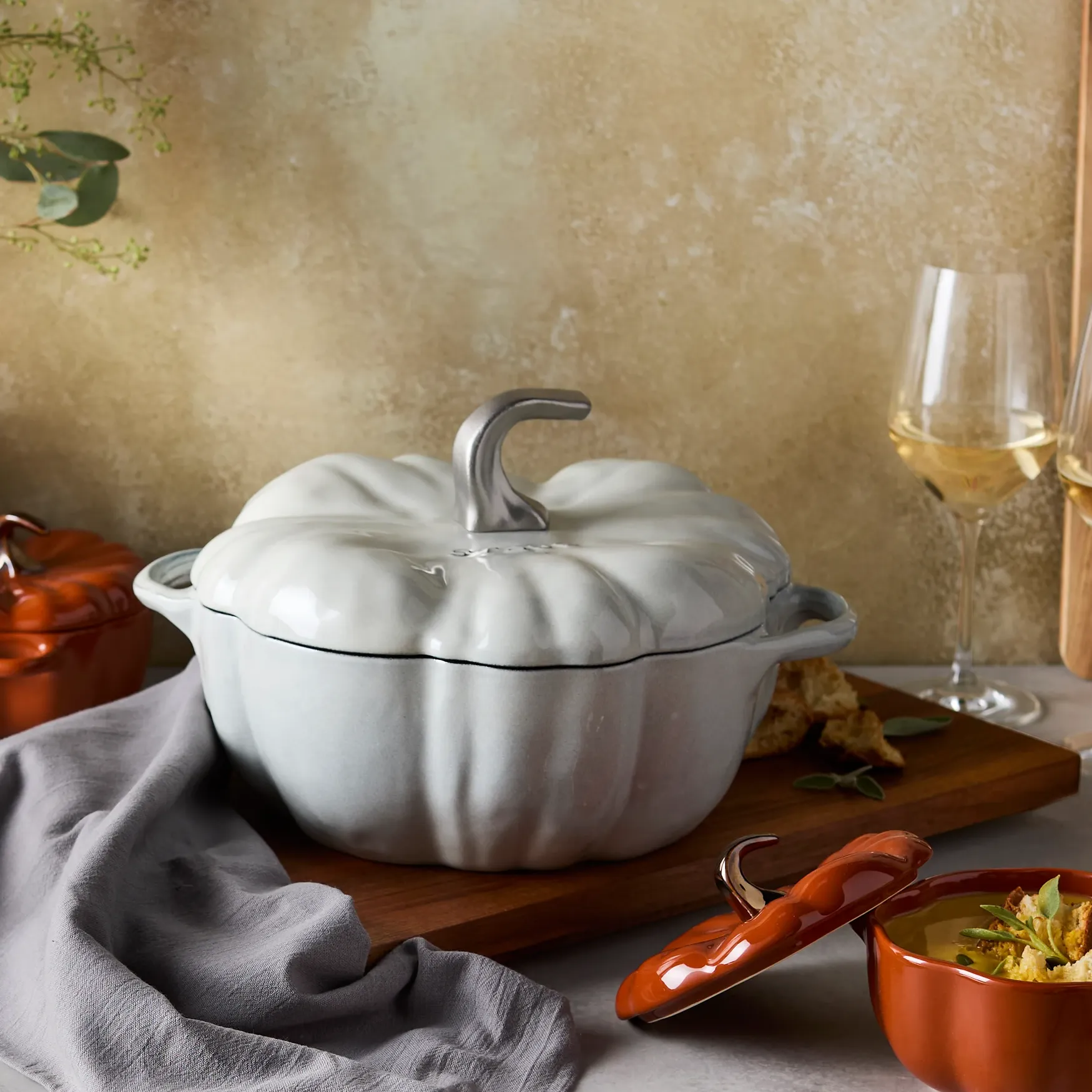 Get STAUB Pumpkin Cocotte 3.5-qt / White Truffle Delivered | Weee
