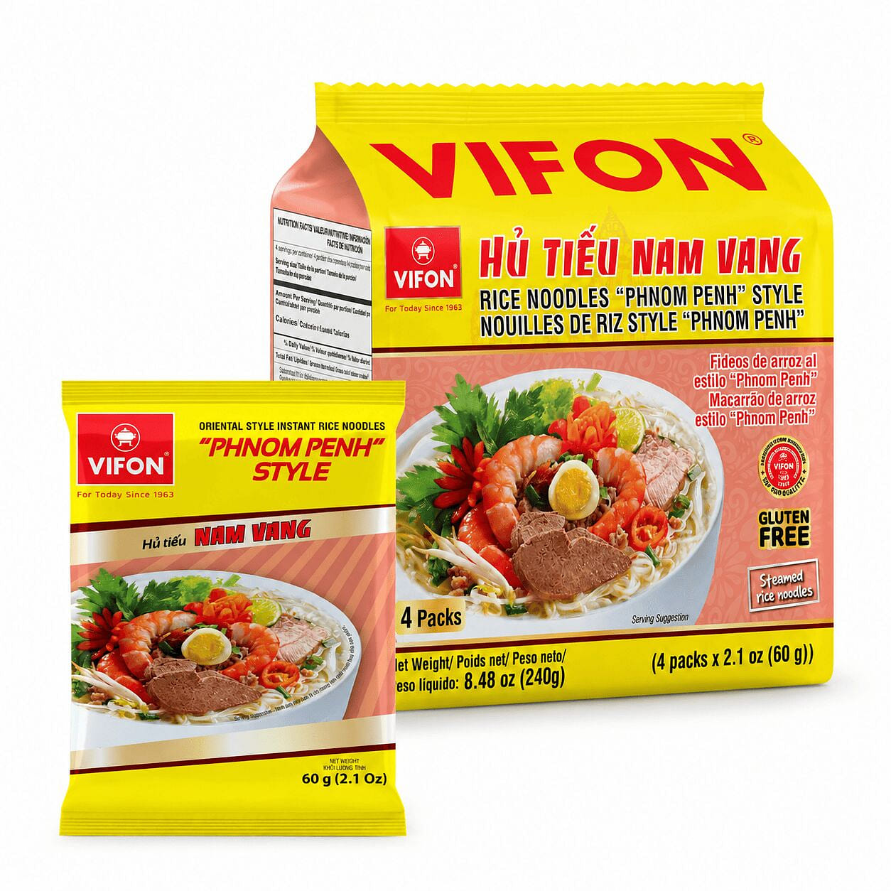 Hủ Tiếu Nam Vang VIFON (4 Gói) 2.1 oz
