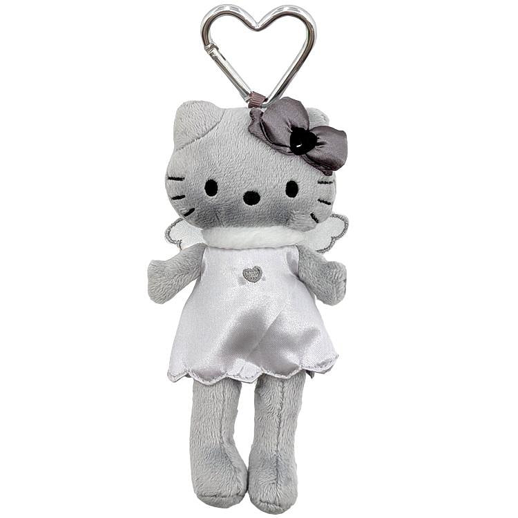 Sanrio Móc khóa bông Kitty chân dài đen ngọc trai xám 1 phần