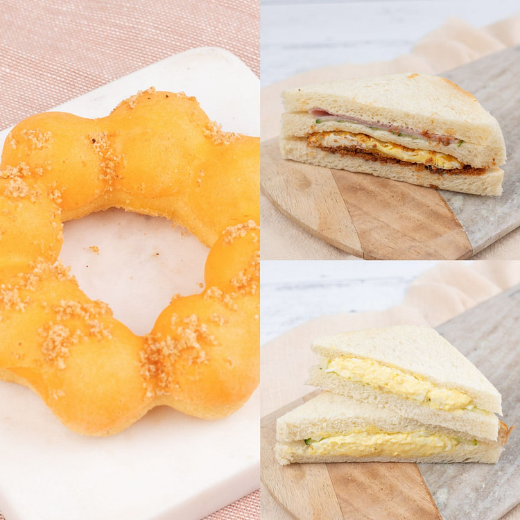 套餐-台式三明治，日式三明治加南瓜甜甜圈