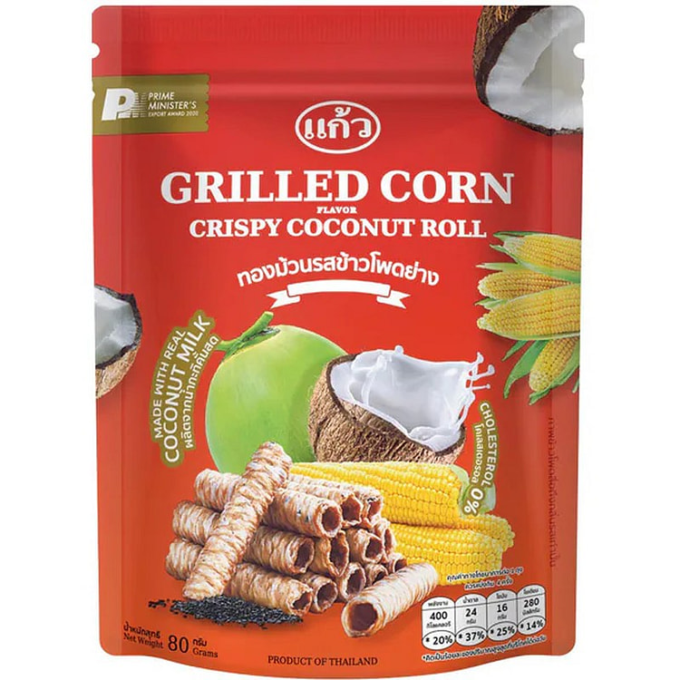 Gaew Crispy Coconut Roll Grilled Corn