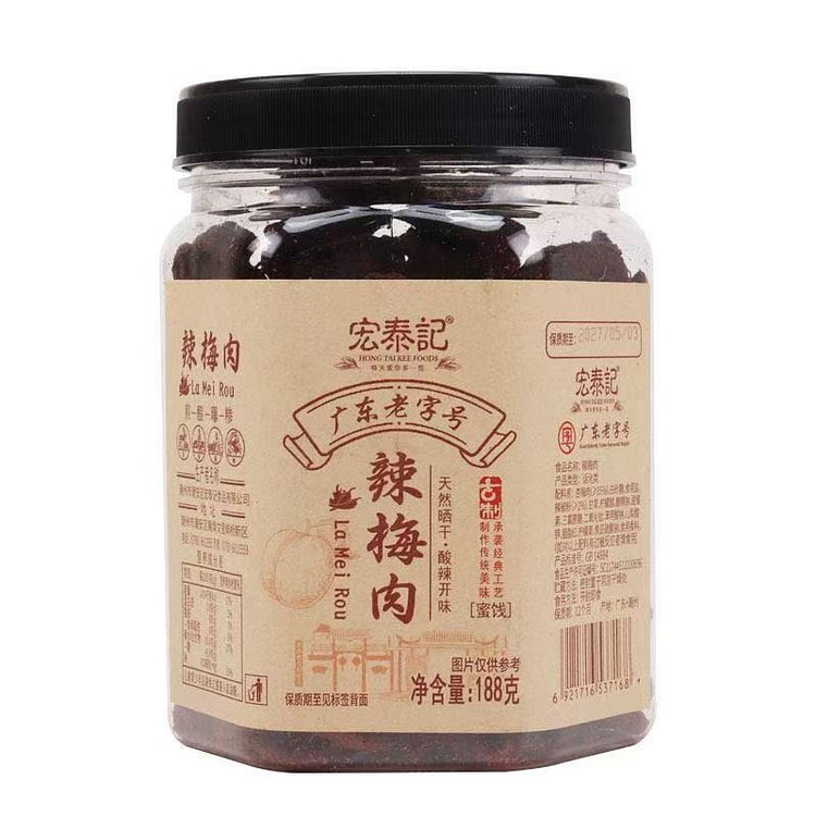 宏泰记辣梅肉188g*1瓶 1 瓶