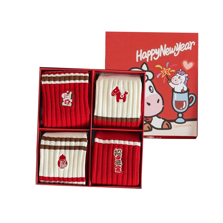 2026年 马年红袜子【双针刺绣】礼盒装 1 份
