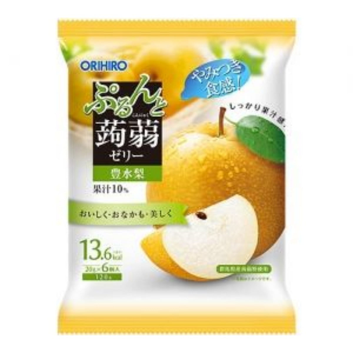 Orihiro Konjac Jelly Hosui Pear 6Pcs 1 pack