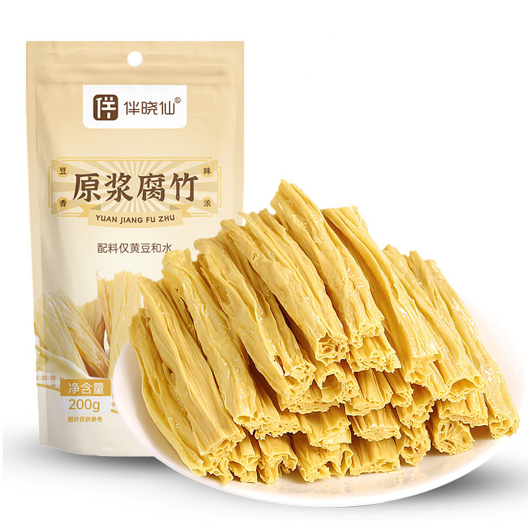 伴晓仙纯黄豆腐竹手工黄豆腐皮200g*1袋