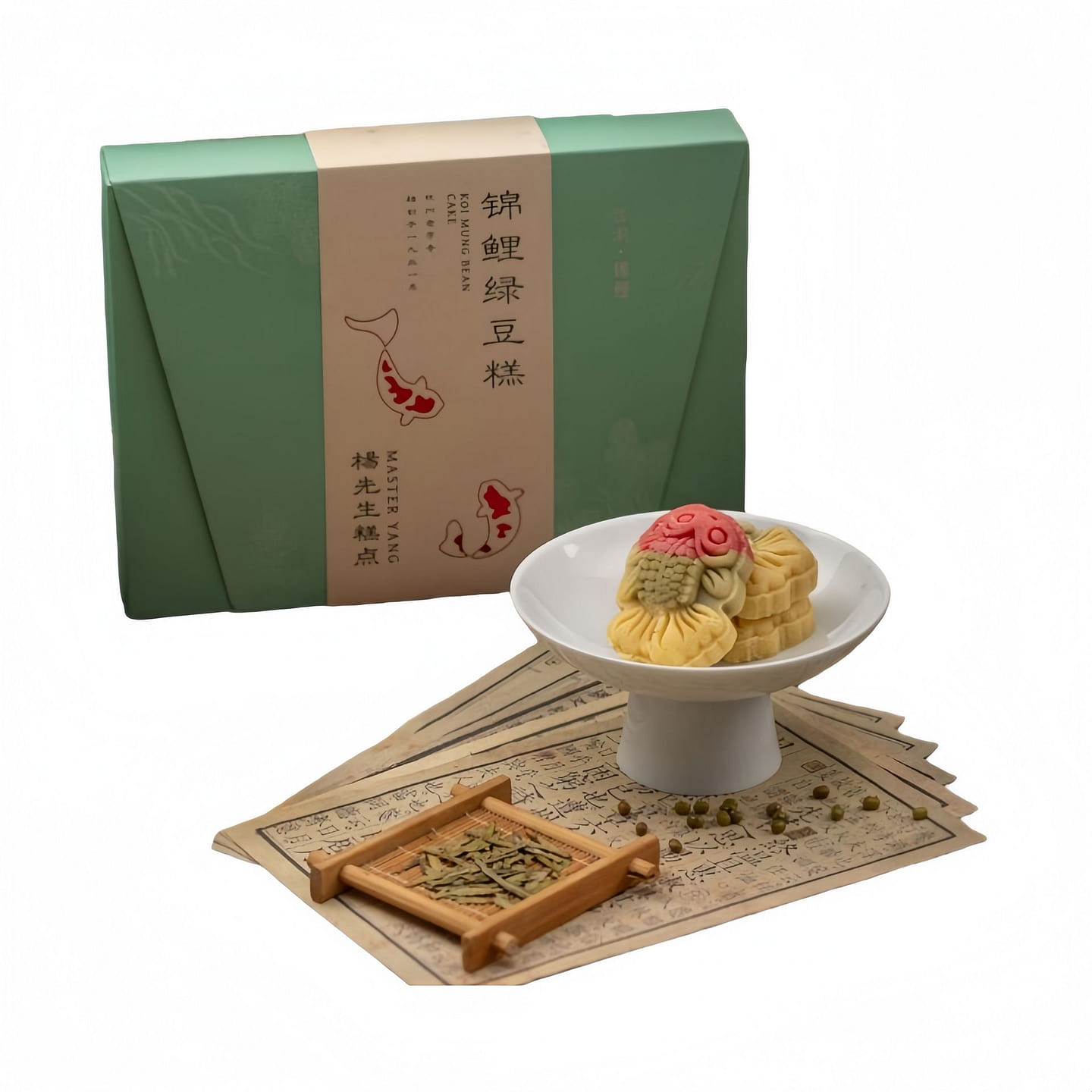 Red Carp Mung Bean Cake Soft Sweet Pastry 1 each