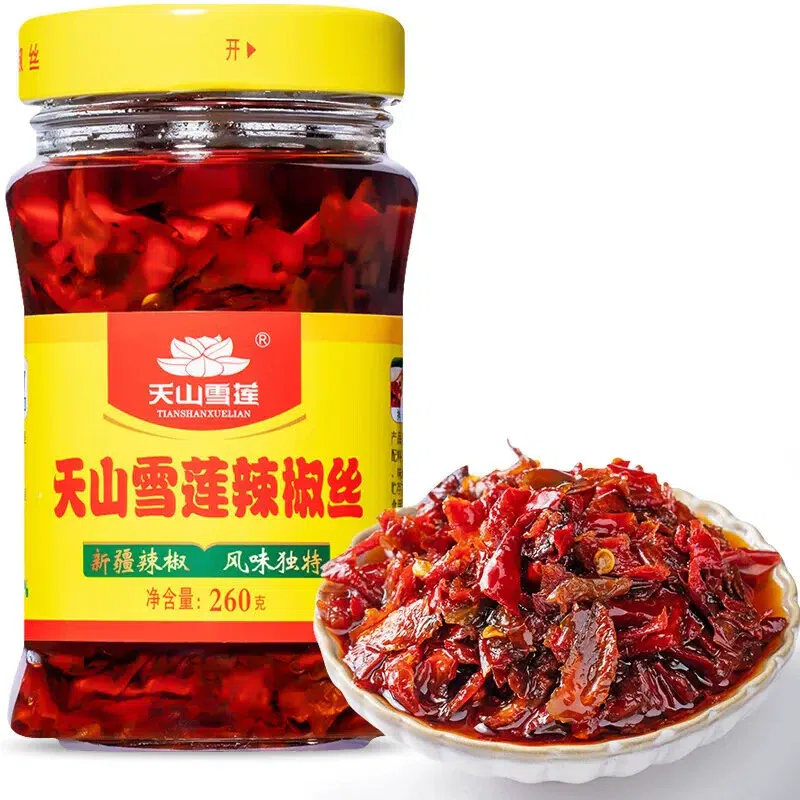 Tianshan Snow Lotus Chili Strips 260g * 1 Bottle 260 g
