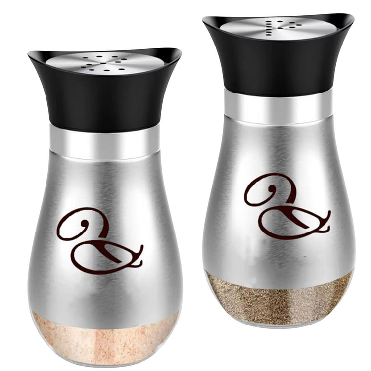 盐和胡椒调味瓶套装 4盎司优质调味瓶 厨房烹饪烧烤 1 份