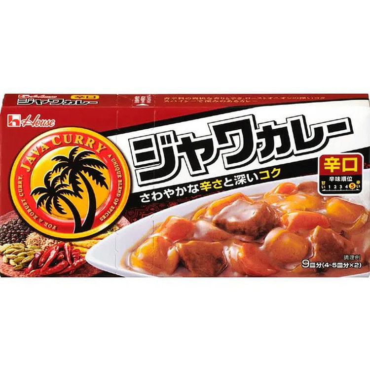 House Foods Java Curry, Hot, 185g [Curry Roux]
