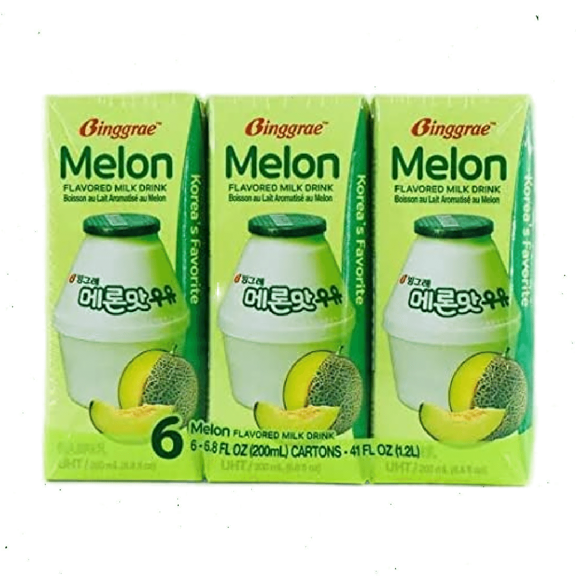 Binggrae Milk Drink, Melon Flavor 6ct 1 box 1 each