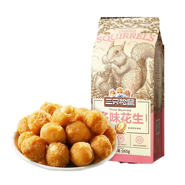 三只松鼠多味花生 265g 炒货零食 5 包