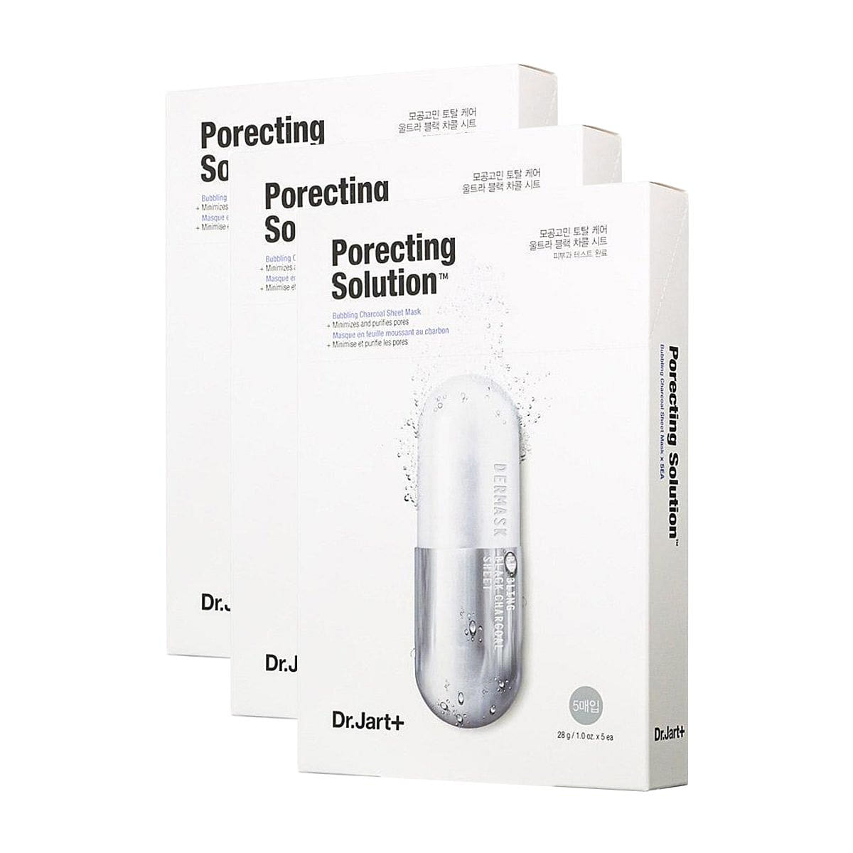 DR JART+ Dermask Ultra Jet Porecting Solution Bubblirng Charcoal Sheet Mask 5Pcs (3 PACK) 1 each