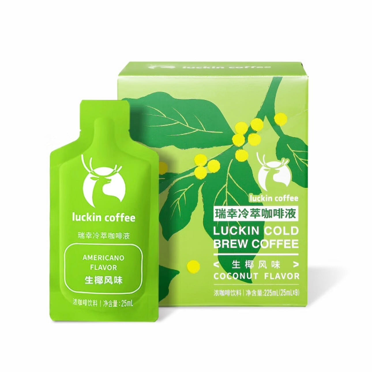 LUCKIN Raw Coconut Cold Brew Coffee Liquid 225ml 9 count