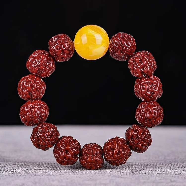 尼泊尔大金刚菩提手串红皮18mm 机刷金刚洛颖