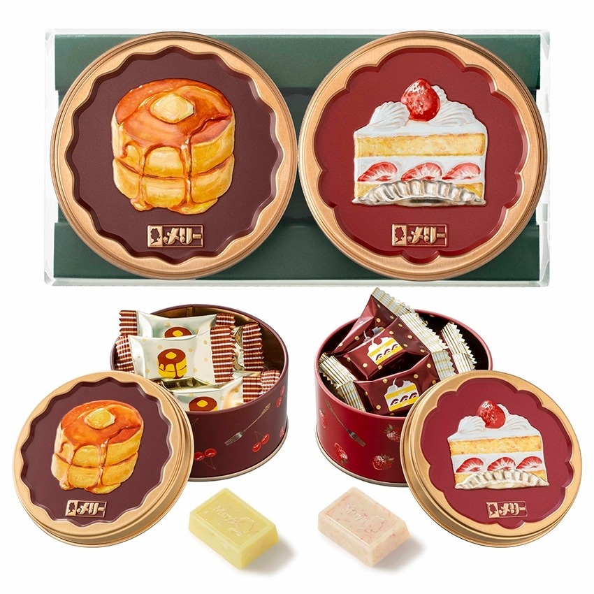 はじけるキャンディチョコレート。ホットケーキ缶&ショートケーキ缶 10個入 1 箱