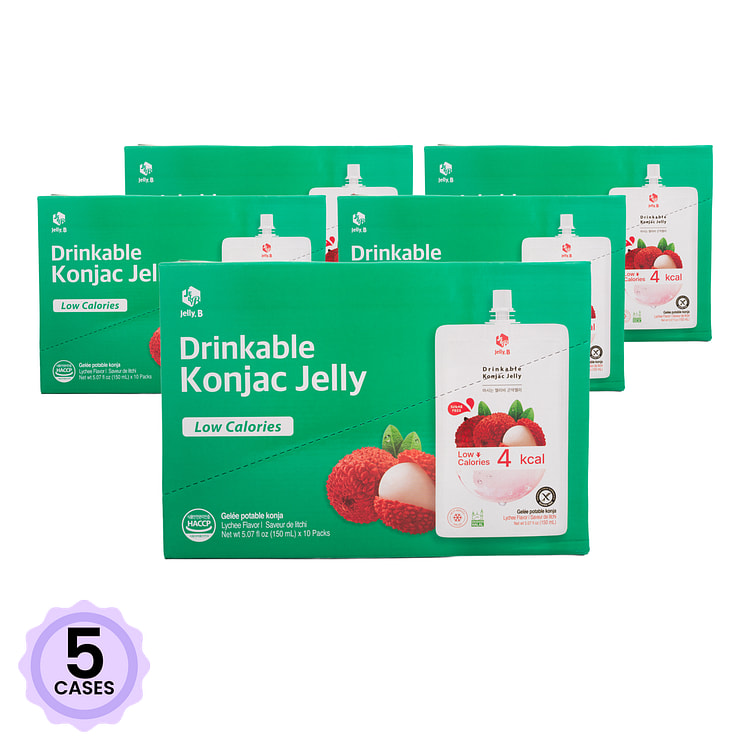 Jelly.B 魔芋果冻 荔枝味 150 毫升*10 包*5 箱