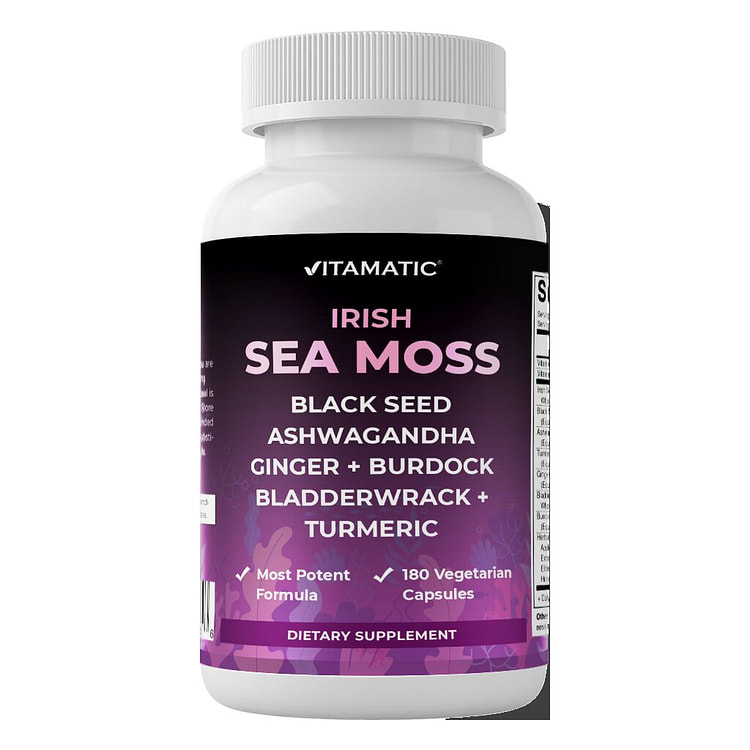 Sea Moss 3000mg with Black Seed - 180 Veg Capsules