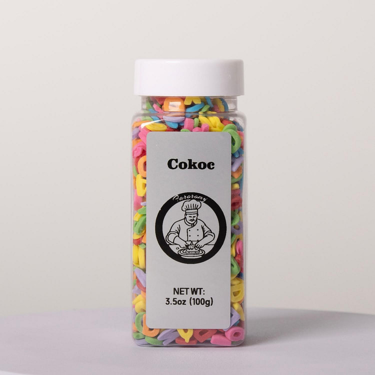 Cokoc 可食用彩针撒糖 彩虹色字母