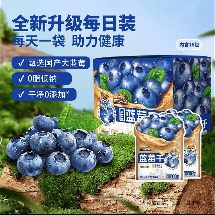 Three Squirrels Dried Blueberries 256g 256 g