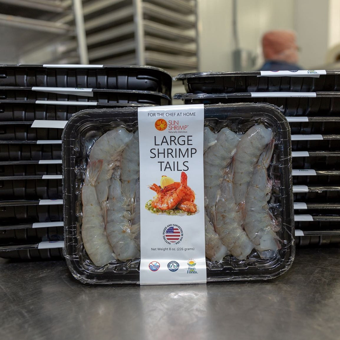 5 Pounds of Fresh Harvested Large Sun Shrimp Tails – 10 trays/bags 5 lb