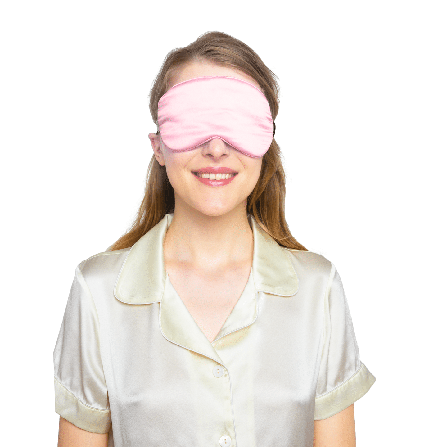 Beauty Silk Eye Mask with Velvet Band (19 Momme) Classic / Pink 1 each
